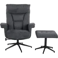 Duo Collection Relaxsessel >Olvera< (2-teilig) inkl. Hocker, anthrazit - 87x108x82 (BxHxT)