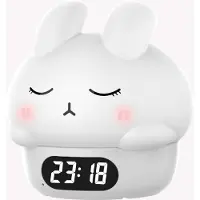 Novzep Rabbit Ambience Wecker, USB-Ladeanschluss, 6-Farben-Nachtlichtmodus (Weiß)