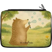 Mr. & Mrs. Panda Federtasche Bär Seifenblasen Design - Weiß - Geschenk, Mäppchen, Teddy, Bleistiftetui, Lustig Sein Glücklich Traurig Happy, Federmappe, Schlampermäppchen