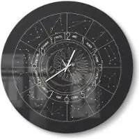 DEQORI DEQOART Glasuhr Ø50 cm Zahlen 'Sternenzyklus' Wanduhr Glas Uhr Design leise Küchenuhr