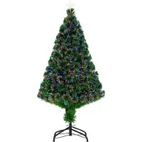 MEIYOU Weihnachtsbaum / Kunsttanne mit Deko – LED-Lichter, Höhe: 60 × 60 × 120 cm, Farbe: Grün.