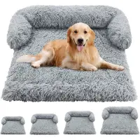 Welikera Hundebett Plüsch, Hundehütte, Hundedecke Sofa, Hundekissen, 110 x 95 x 15 cm