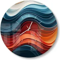 DEQORI Glasuhr Ø50 cm Modern 'Wellen des Wohlgefühls' Wanduhr Glas Uhr Design leise Küchenuhr