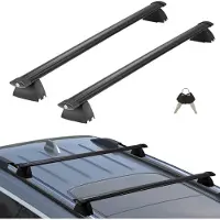 Sweiko Schwarze Dachträger-Querstangen, Kompatibel mit Jeep Grand Cherokee 2011–2021, mit Gerillten Seitenschienen, 90 kg Tragkraft, Aluminium-Querstangen mit Schlössern, für Dachgepäckträger usw.