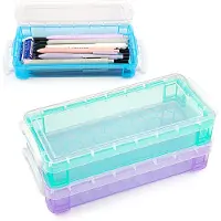 Novzep 3*federmáppchen,Federmäppchen,Teenager Mäppchen,für Schule & Büro,Kunststoff, grün, blau, lila