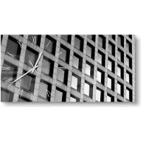DEQORI Glasuhr 60x30 cm Römisch 'Fensterscheiben' Wanduhr Glas Uhr Design leise