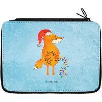 Mr. & Mrs. Panda Bleistiftetui Fuchs Weihnachten - Eisblau - Geschenk, Weihnachtsmann, Etui für Stifte, Heiligabend, Federmäppchen, Nikolaus, Mäppchen, Federtasche