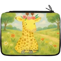 Mr. & Mrs. Panda Mäppchen Giraffe Blumenkranz Design - Weiß - Geschenk, Stiftemappe, Abenteurer, Freundin, Federtasche, Etui, Afrika, Schlampermäppchen, Schlamper