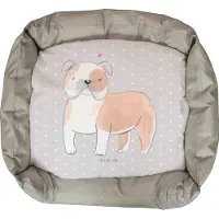 Mr. & Mrs. Panda Hundeliege Englische Bulldogge Lebensretter - Grau Pastell - Geschenk, Hund, Dankeschön, Vatertag, Geburtstag, Ostern, Valentinstag