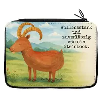 Mr. & Mrs. Panda Federmäppchen Sternzeichen Steinbock Design - Weiß - Geschenk, Federmappe, Mäppchen, Etui, Steinböcke, Stifteetui, Ziege, Geburtstag Januar, Bock