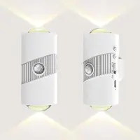 Dopwii Magnetische LED Nachtlichter 2er-Pack,Wandleuchte 1500mAh Akku, PIR Bewegungsmelder, 3-fach Sensor & 4 Helligkeitsstufen