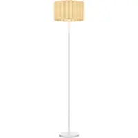 Slyrun Retro Stehlampe mit Kunststoffschirm, Fußschalter, Metallständer, Weiß - Elegante Wohnzimmerleuchte