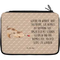 Mr. & Mrs. Panda Schlampermäppchen Hund Marienkäfer - Hundeglück - Geschenk, Federtasche, Sprüche, Mischlinghund, Hunde, Mäppchen, Etui, Federmäppchen, Zuversichtlich