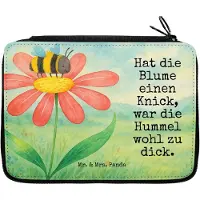 Mr. & Mrs. Panda Schulmäppchen Hummel Blume Design - Weiß - Geschenk, Etui, Feld, Federmäppchen, Bleistiftetui, Wespe, Lustige Sprüche, Federtasche, Mäppchen, Federmappe