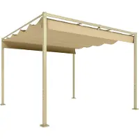 Welikera 3 x 3 m Garten-Pergola mit einziehbarem Dach, Pavillon, Baldachin für Schatten, UPF30+, Khaki