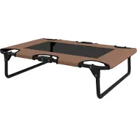 Dopwii Erhöhtes Hundebett klappbar Haustierbett, Outdoor Hundeliege mit Netzdesign Kaffee Oxford 75 x 51 x 18 cm