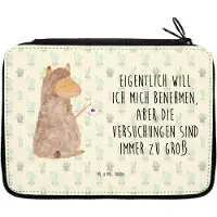 Mr. & Mrs. Panda Bleistiftetui Alpaka Fahne - Kaktus Grün - Geschenk, Lama, Lamas, Federtasche, Mäppchen, Federmappe, Schlampermäppchen, Liebe, Alpakas, Etui