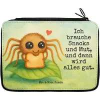 Mr. & Mrs. Panda Mäppchen Spinne Agathe Sandwich Design - Weiß - Geschenk, Etui, Mut, Federtasche, Lebensfreude, Federmappe, Hunger, Schlampermäppchen, Alles Wird gut