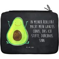 Mr. & Mrs. Panda Bleistiftetui Avocado Glücklich - Kreidetafel - Geschenk, Schlamper, Chaos, Federmappe, Schulmäppchen, Freude, Federmäppchen, Etui