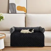 Snq Hundebetten Hundekissen - Sofaschutz, handgefertigtes Hundebett waschbar, Hundematte Flauschiges Hundebett (Grauschwarz,75 ×75cm)