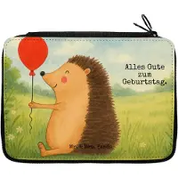 Mr. & Mrs. Panda Schlampermäppchen Igel Luftballon Design - Weiß - Geschenk, Glückwunsch, Bleistiftetui, Herzlichen, Stifteetui, Lustige Sprüche, Federmäppchen, Ballon