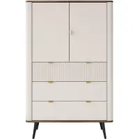 Lookway Kommode mit Schubladen AUTUMN 2D3S mit geriffelter Front, Kaschmir / Nussbaum