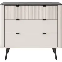 Lookway Kommode für das Wohnzimmer AUTUMN 3S auf hohen Beinen, Kaschmir / Grauer Stein