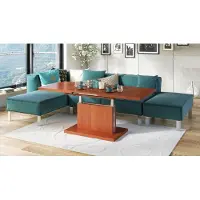Designimpex Design Couchtisch Tisch Aston stufenlos höhenverstellbar ausziehbar 120 bis 200cm Esstisch