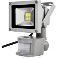 Greenmigo 20W LED SMD Strahler Fluter Außen Flutlicht Strahler mit PIR Bewegungsmelder Fluter Wasserdicht IP65 Aluminiumkörper Grau Kaltweiß AC 85 265V