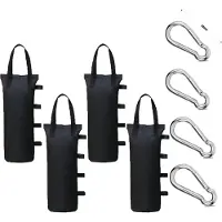 BundiGlassware 4 Pavillon Sandsäcke und 4 Karabiner,Verwendet Um Das Bein Gewicht von Pop Up Pavillons zu Erhöhen, Gartenzelte, Sonnenschirme, Trampolin