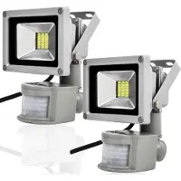 Greenmigo 2X 20W SMD LED Fluter Floodlight Strahler mit Bewegungsmelder Licht Scheinwerfer Außenstrahler Wandstrahler Aluminium IP65 Wasserdicht AC 85-265V Kaltweiß Tageslichtweiß