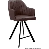 58 aufm Kessel Thekenstuhl (2er-Set) Demetra 58x98x60 Schwarz/Braun