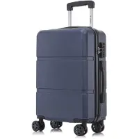 YONSLY Premium Reisekoffer TSA-Schloss,YKK-Reißverschluss Hartschalen-Koffer Trolley Kabinenkoffer Rollkoffer Suitcase Handgepäck (Dunkelblau, XL)