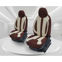 BREMER SITZBEZÜGE Maß Piloten Schonbezüge Sitzbezüge kompatibel mit Wohnmobil Camper Hymer Ducato Fahrer & Beifahrer WPL412 Schonbezug Set in Braun/Beige