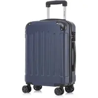 YONSLY Premium Reisekoffer TSA-Schloss,YKK-Reißverschluss Hartschalen-Koffer Trolley Kabinenkoffer Rollkoffer Suitcase Handgepäck (Dunkelblau, XL)