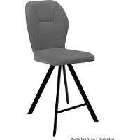 58 aufm Kessel Thekenstuhl drehbar (2er-Set) Diantha 51x109x60 Schwarz/Grau