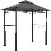 Outsunny Grillpavillon mit LED 243 x 148 x 248 cm wasserdicht flammhemmend