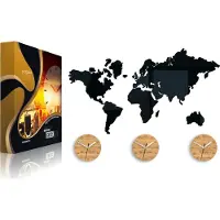 ModernClock , Weltkarte Uhr, Silent Wanduhr, Wanduhr DIY, wanduhr schwarz groß