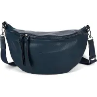 StyleBREAKER Damen Halbmond Schultertasche groß | Crossbody Umhängetasche Handtasche mit 2 Wege Reißverschluss & verstellbarem Schultergurt 37 x 17 cm