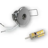 C-Light 10er Set - 2W-140LM G4 LED Sternchen 40mm chrom glänzend (inkl. SCH-30W Trafo)