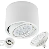 LUMILED Aufbauspot LED Aufbauleuchte Deckenspot Deckenlampe Spot rund weiß + LED-Leuchtmittel ES111 GU10 15W Warmweiß 3000K 230V 38°