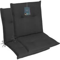 DiscountDeal24 LILENO HOME Gartenstuhl Auflagen als [2er Set - Niedriglehner] in Anthrazit SD - bequeme Liegen als Sitzauflagen für Gartenmöbel - Stuhlkissen für Gartenstühle und Klappstühle MAR
