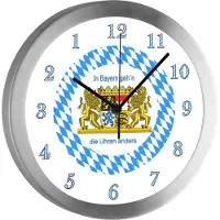 CreaDesign Wanduhr Bayern, rückwärtslaufende Zeiger, In Bayern gehen Uhren anders
