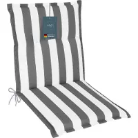DiscountDeal24 LILENO HOME Gartenstuhl Auflagen als [1er Set - Niedriglehner] in Blockstreifen Grau - bequeme Liegen als Sitzauflagen für Gartenmöbel - Stuhlkissen für Gartenstühle und Klappstühle