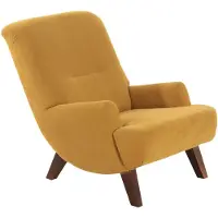 58 aufm Kessel Sessel Kajsa 71x80x101 Bezug Veloursstoff Buche nussbaum/mais
