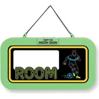 History & Heraldry GmbH LED Leuchtschild Neonschild mit Namensfeld , Leuchtende Wanddekoration mit Batterie, 18,7x10,3x1,6cm - Blank Football