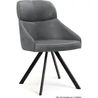 58 aufm Kessel Esszimmerstuhl drehbar (2er-Set) Diann 52x82x63 Schwarz/Grau