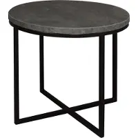 58 aufm Kessel Couchtisch Rund Elesa 3 60x51x60 Holzwerkstoff Schwarz/Keramik grau