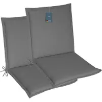 DiscountDeal24 LILENO HOME Gartenstuhl Auflagen als [2er Set - Niedriglehner] in Grau - bequeme Liegen als Sitzauflagen für Gartenmöbel - Stuhlkissen für Gartenstühle und Klappstühle MALT