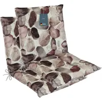 DiscountDeal24 LILENO HOME Gartenstuhl Auflagen als [2er Set - Niedriglehner] in Natur Aquarell Bordeaux - bequeme Liegen als Sitzauflagen für Gartenmöbel - Stuhlkissen für Gartenstühle und Klappstühle MAR